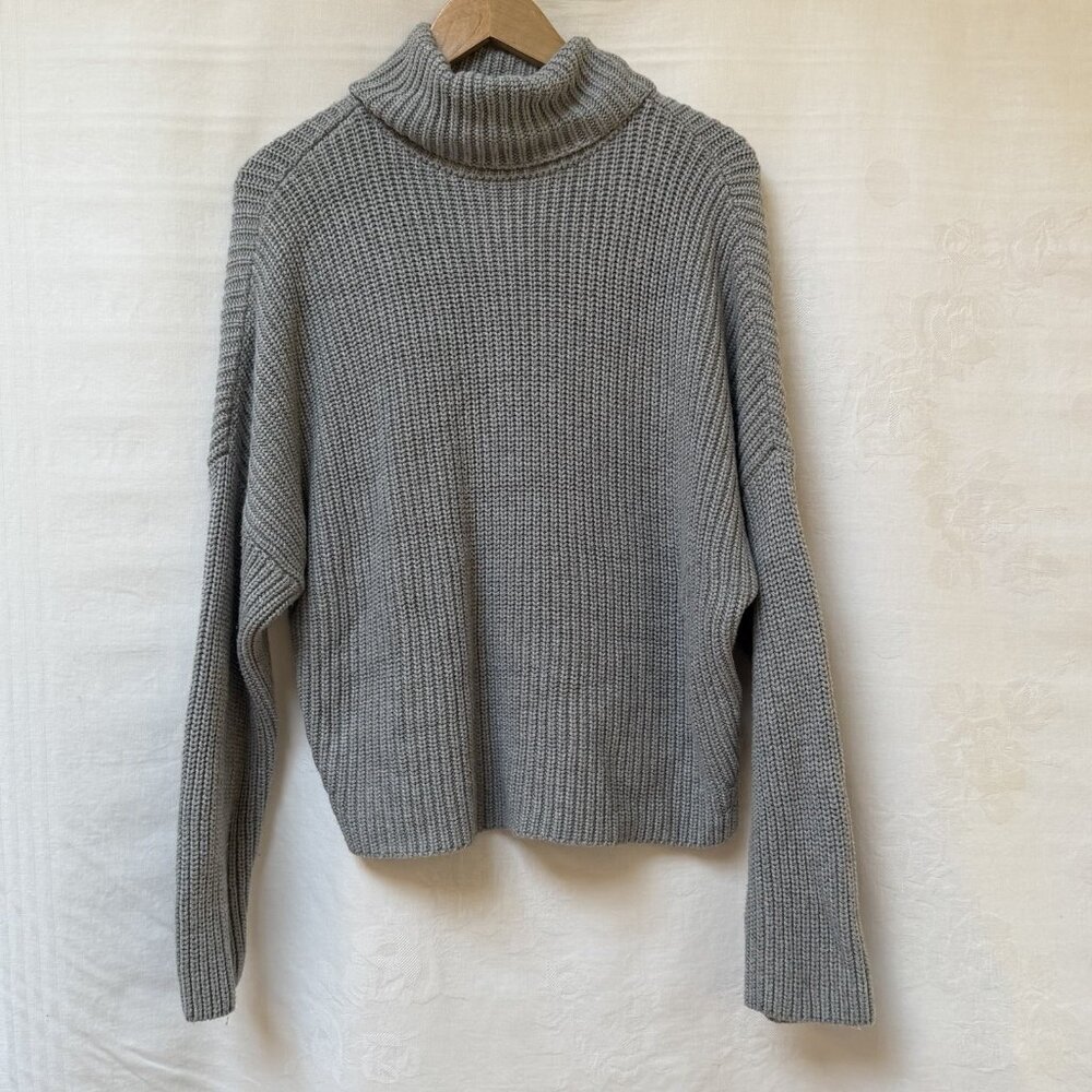 Abercrombie Fitch Sweater Womens Large Oversize Turtle Neck Funnel Cozy‎ Stretch